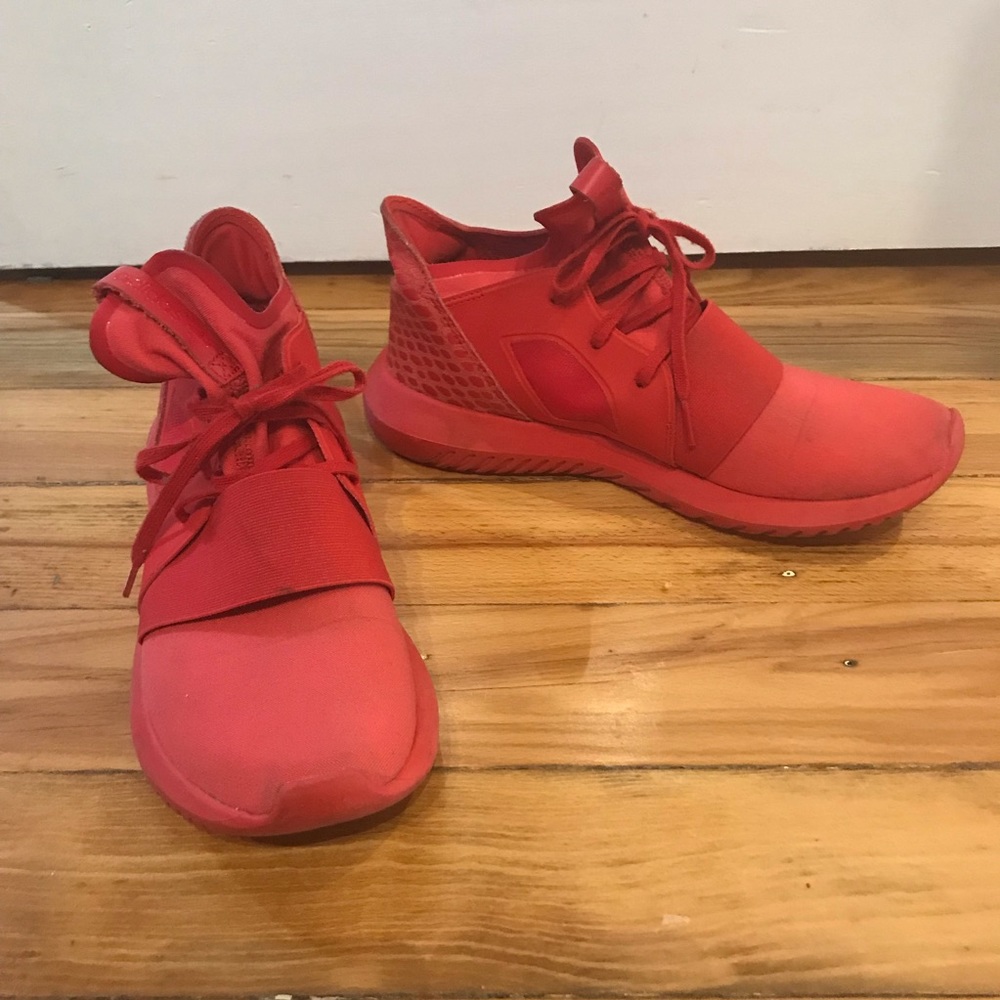 Red Adidas women’s shoes 8.5